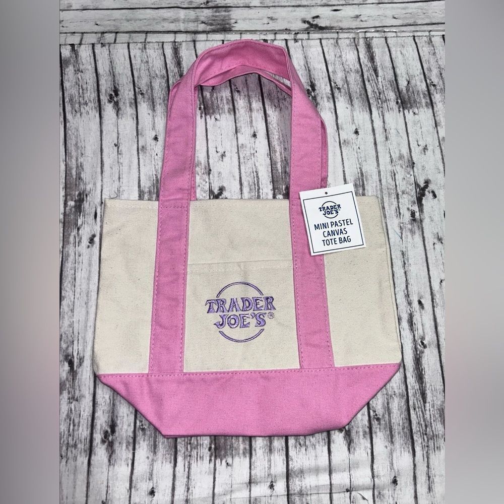 Trader Joe's Special Edition Mini Pastel Canvas Tote Bag